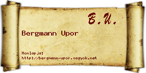 Bergmann Upor névjegykártya